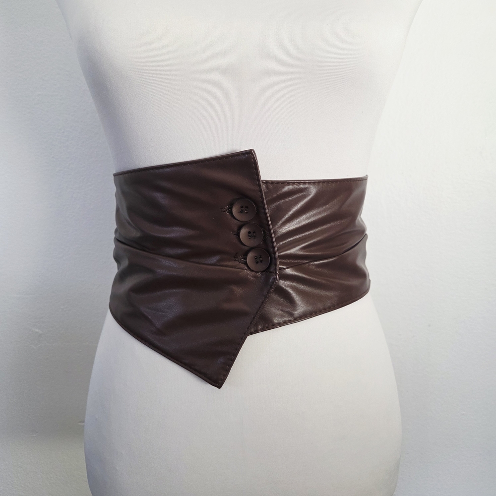 Stretchy wide brown waist belt (COMING SOON) - Picture 3 of 10